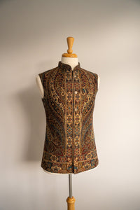 Pashmina Blend Paisley Jacquard Waistcoat – Luxury Indian Menswear