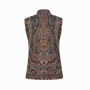 Patterned Pashmina Blend Paisley Jacquard Waistcoat – Back